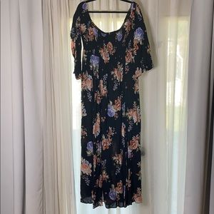 Black floral maxi dress by Torrid size 2